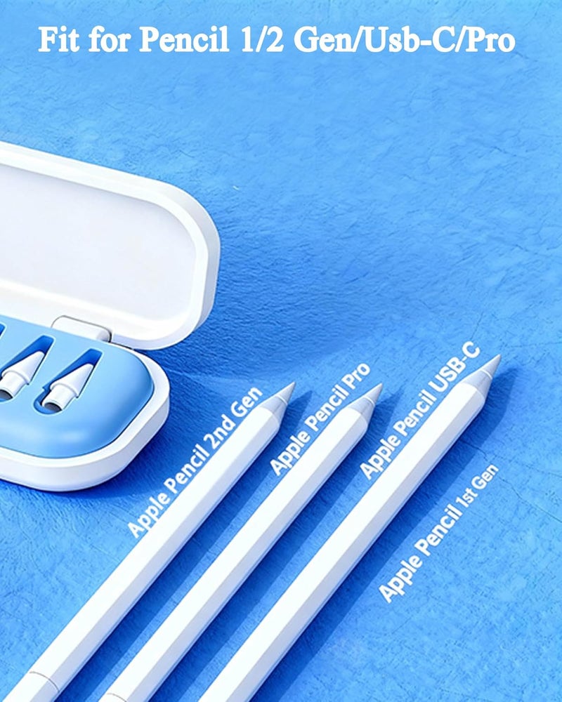 Wilbeva 6 Pack Replacement Pencil Tips with Case for Apple iPad 2nd / 1st Generation - Precise Control iPencil Nibs Compatible with iPad for Pencil USB C/ 2nd/ 1st Gen Apple Pen (Blue Case-6 Pack) - Image 4